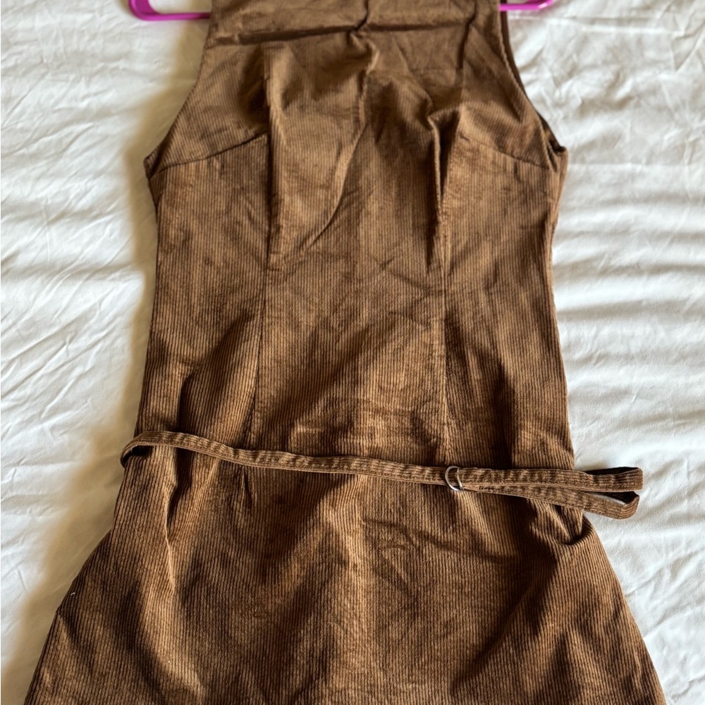 Zara Brown Corduroy Dress